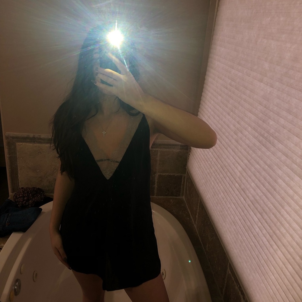 FREE PEOPLE Lace silk dress